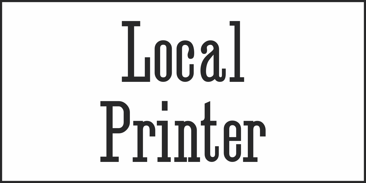 Local Printer JNL Oblique Font preview